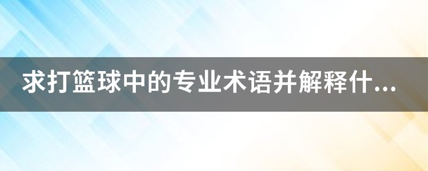篮球训练术语大全图解及解释